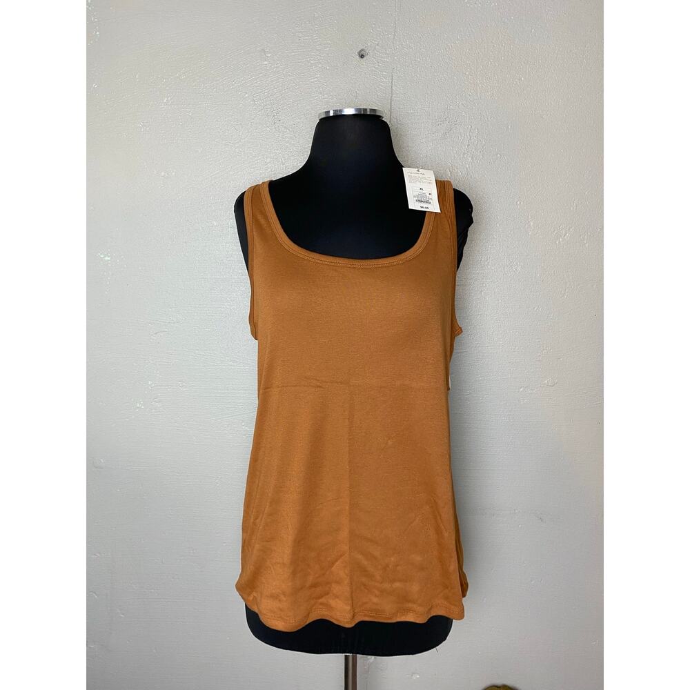 A NEW DAY Caramel Brown Tank Womens XL Sleeveless Casual Basic Top NWT